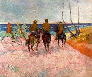 Paul Gauguin Riders on the Beach oil painting artist